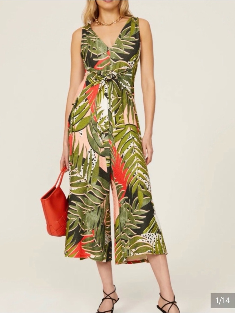 Slate & Willow Tropical Print Wide-Leg Jumpsuit | Rent the Runway | XS